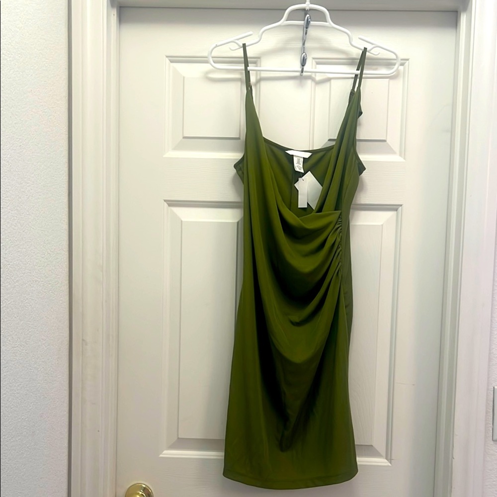 Elegant Olive Green Dress